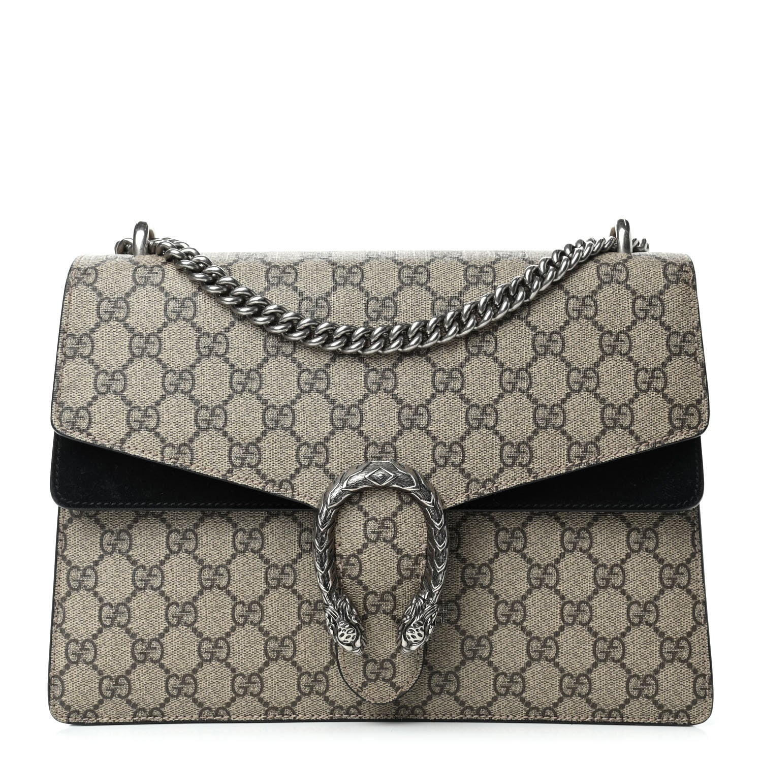 Gucci GG Supreme Monogram Medium Dionysus Shoulder Bag Black 1 of 7