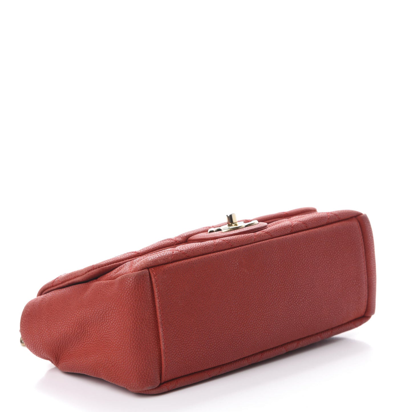 Iridescent Caviar Quilted Medium Chic Quilt Flap Red