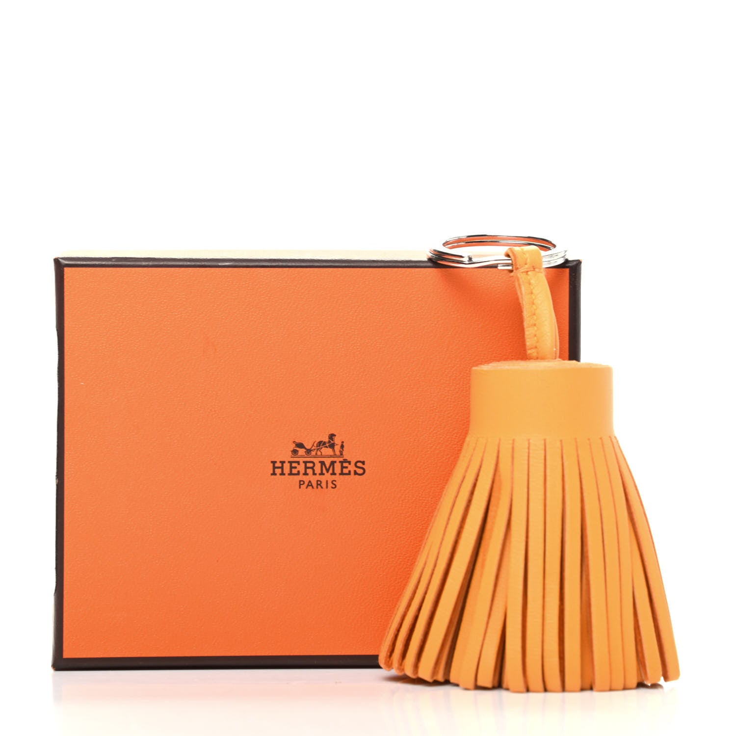 Hermes Lambskin Carmen Tassel Key Holder Jaune D'Or 3 of 3