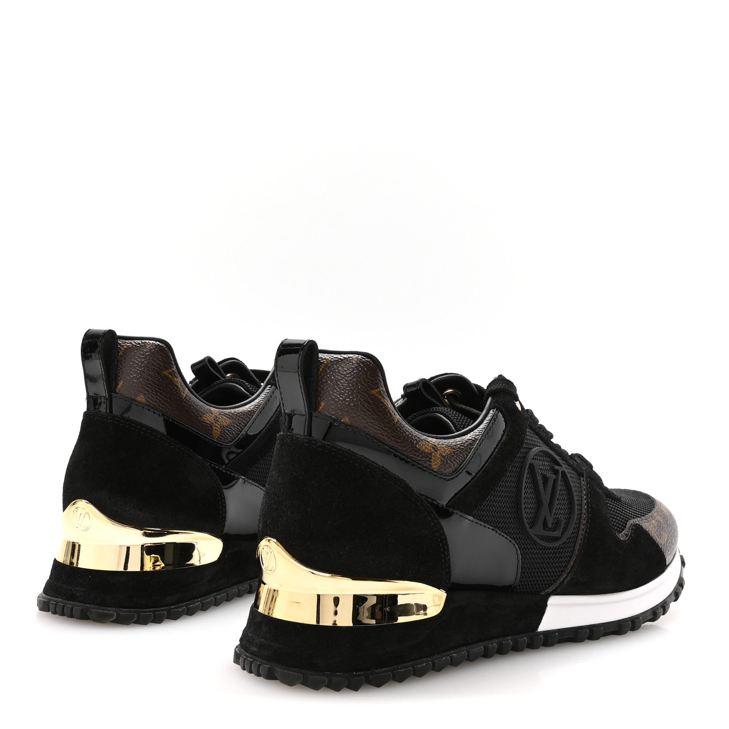 Louis Vuitton Suede Monogram Run Away Sneakers 37 Black 5 of 9