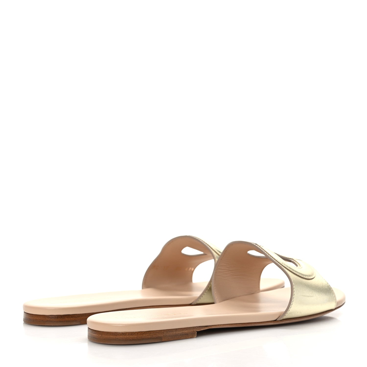 Christian Dior Metallic Calfskin D-Club Mule Sandal 41.5 Light Gold 4 of 8