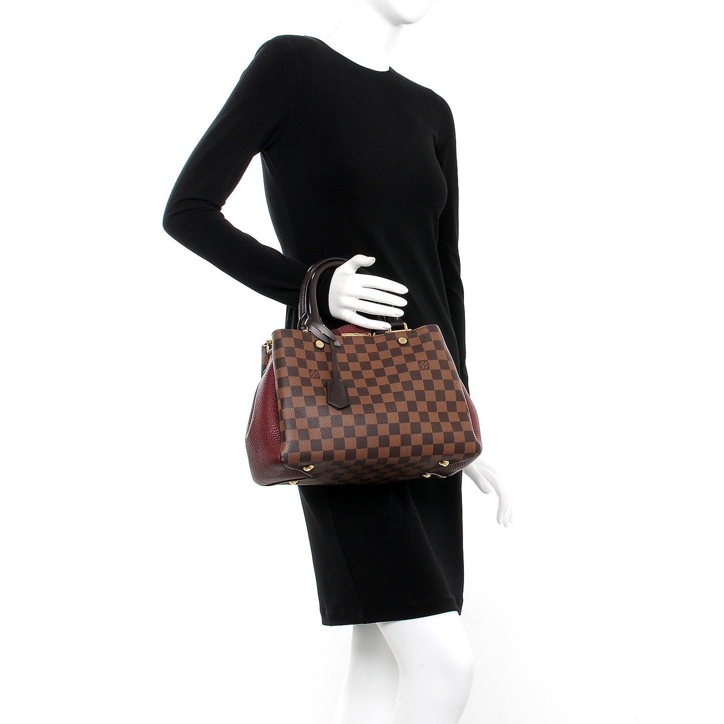 Damier Ebene Cuir Taurillon Brittany Bordeaux