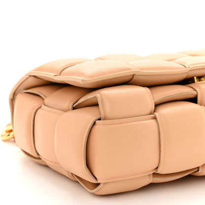 Bottega Veneta Lambskin Maxi Intreccio Padded Chain Cassette Crossbody Bag Almond 8 of 9