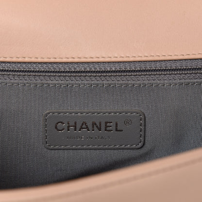 Chanel Calfskin Chevron Quilted New Medium Boy Flap Beige 9 of 11