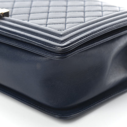 Chanel Lambskin Quilted New Medium Boy Flap Navy 8 of 10