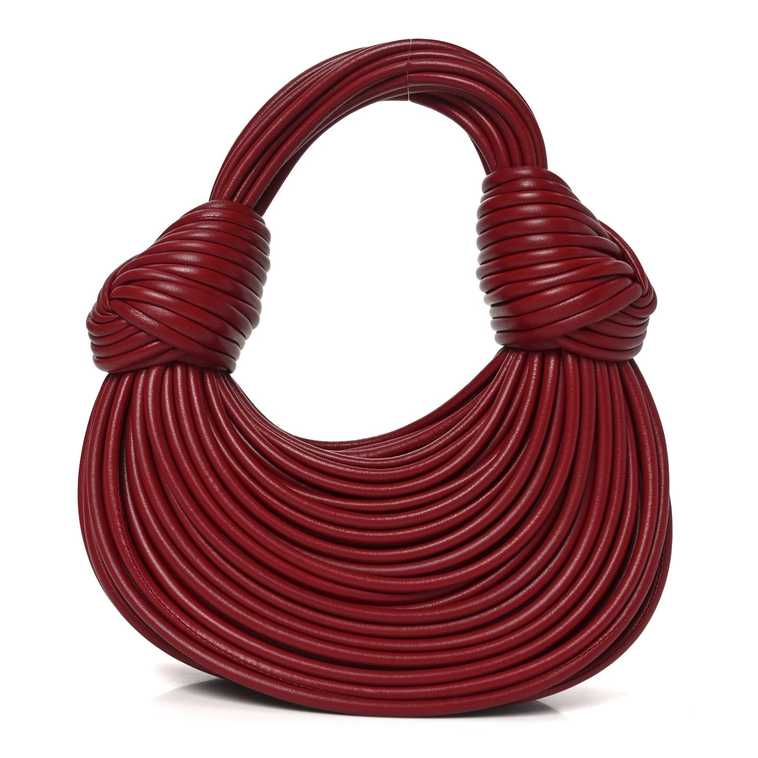 Bottega Veneta Nappa Mini Tubular Double Knot Dark Red 1 of 9