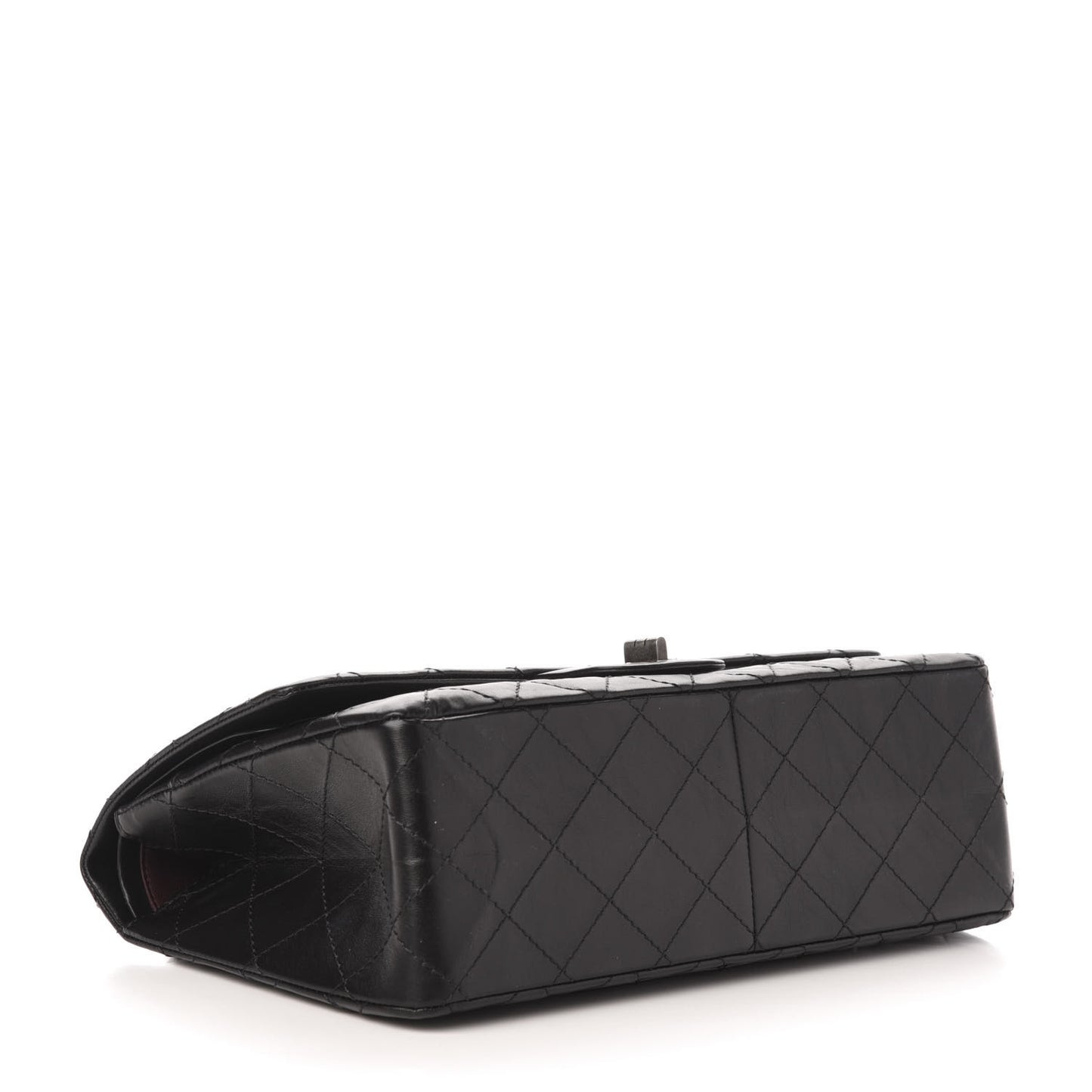 Aged Calfskin Quilted 2.55 Reissue 227 Flap Black