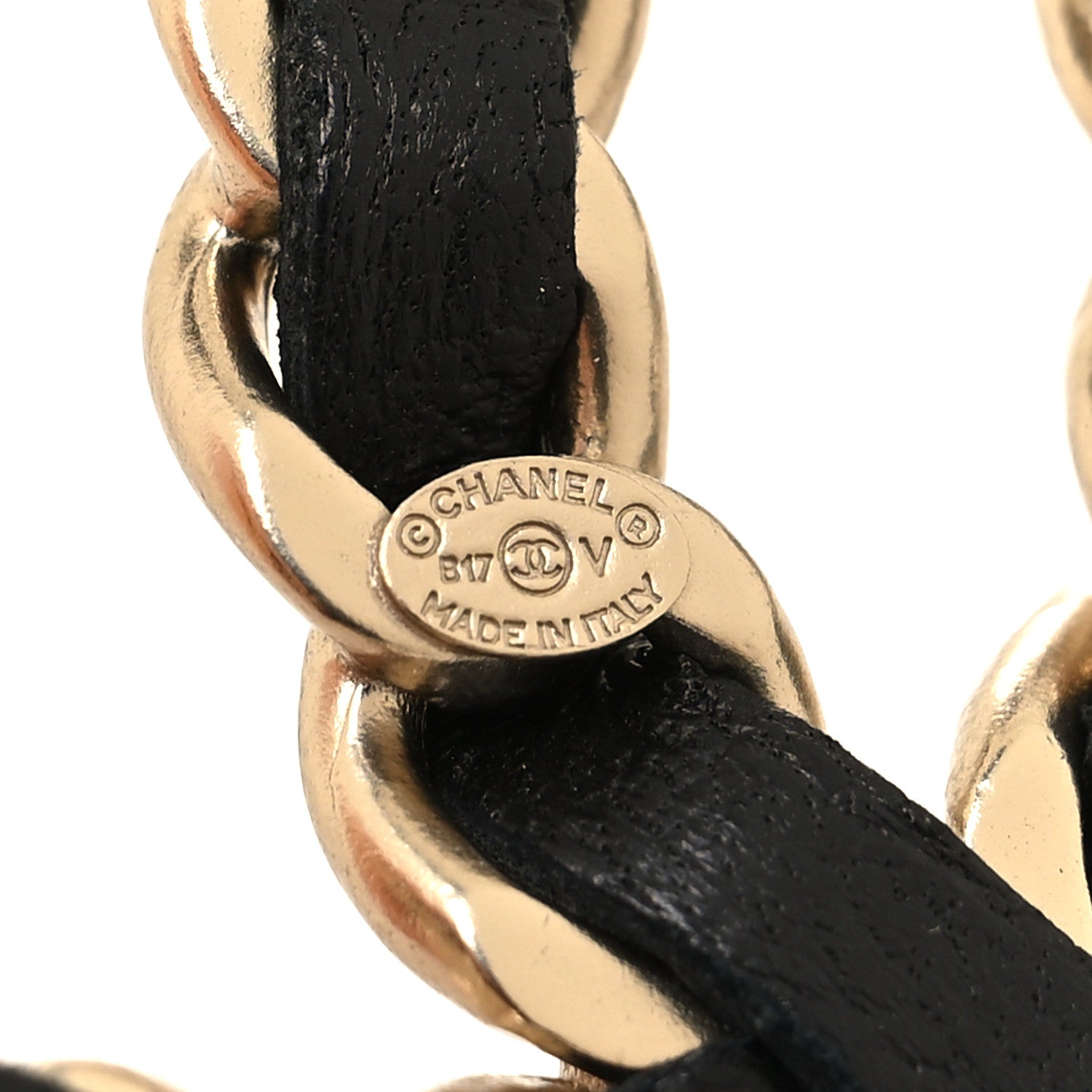 Chanel Lambskin Chain CC Brooch Black Gold 3 of 4