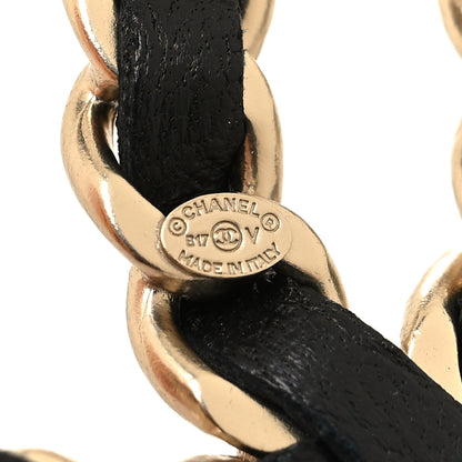 Chanel Lambskin Chain CC Brooch Black Gold 3 of 4