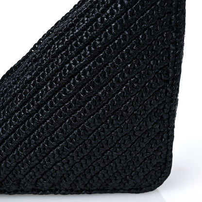 Prada Yarn Raffia Effect Crochet Triangle Shoulder Bag Black 9 of 12