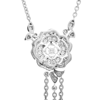 Chanel 18K White Gold Diamond Bouton de Camelia Transformable Pendant Necklace 5 of 5
