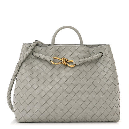Bottega Veneta Nappa Intrecciato Medium Andiamo Shoulder Bag Agate Grey 1 of 10