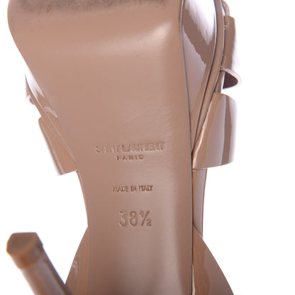 Saint Laurent Patent Tribute 75 Platform Sandals 38.5 Dark Nude 8 of 8