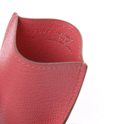 Hermes Chevre Mysore Diabolo Card Holder Case Rose Azalee 4 of 4