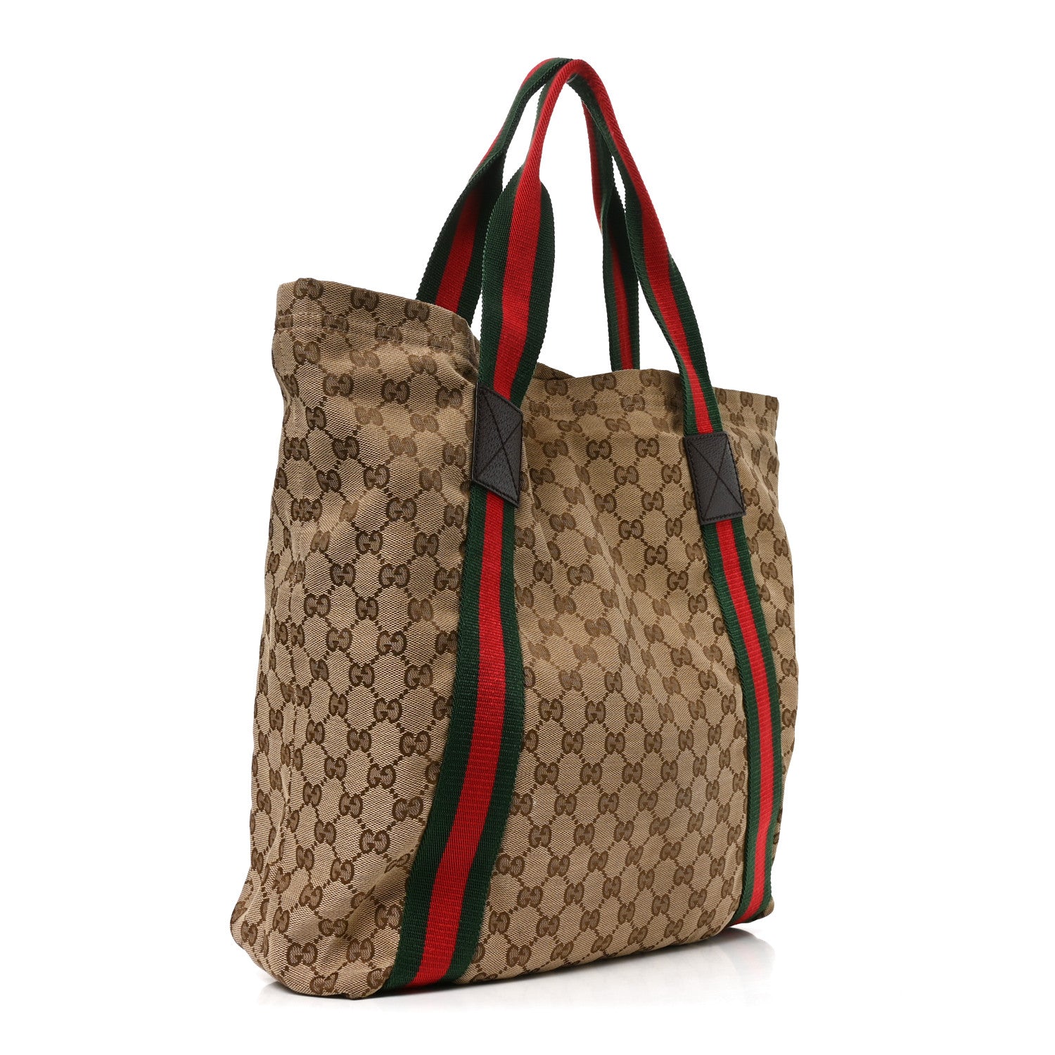Gucci GG Monogram Medium Web Handle Vertical Tote Dark Brown 3 of 10