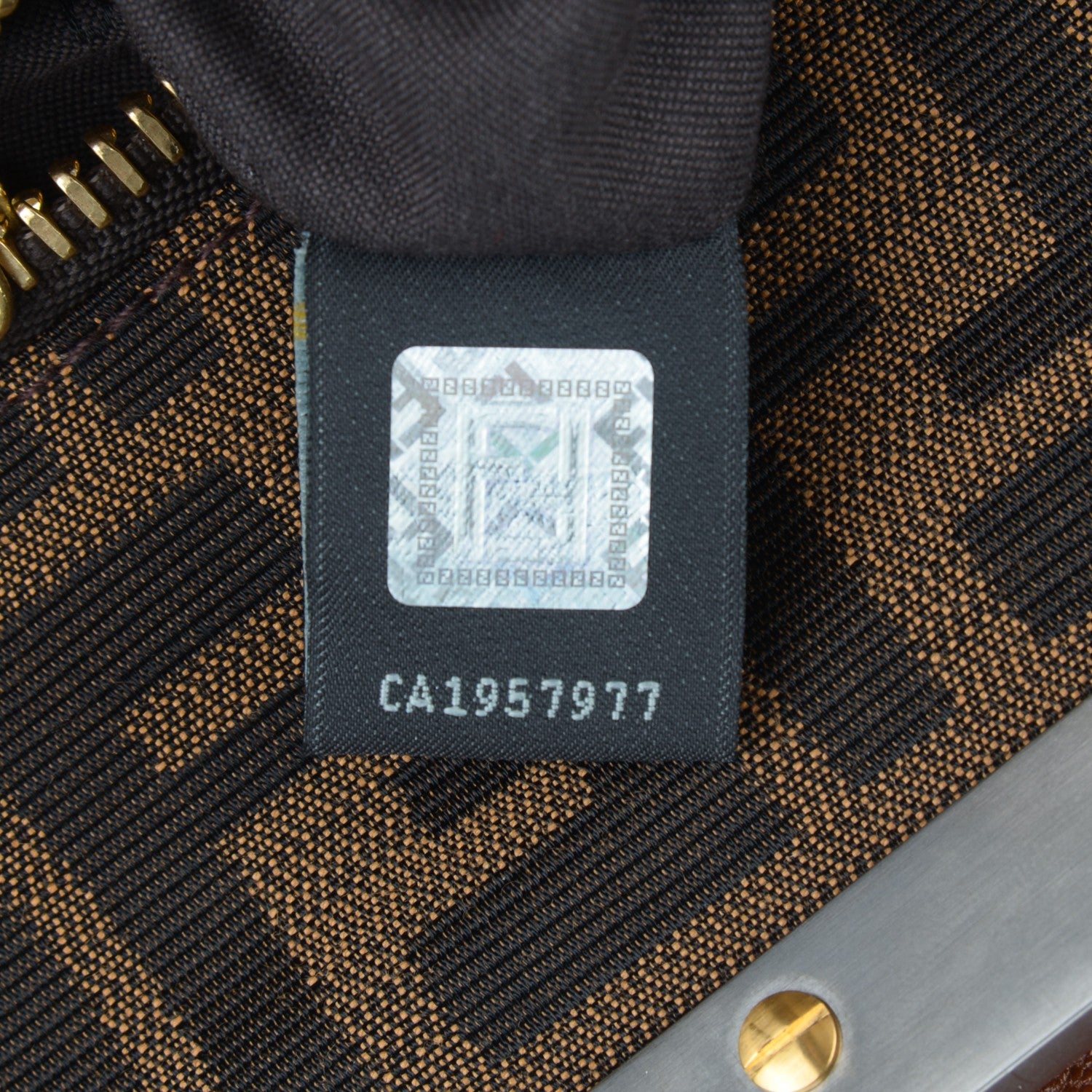 Fendi Goatskin Zucca Large Peekaboo Iconic Satchel Cuoio Tobacco Moro 7 of 8