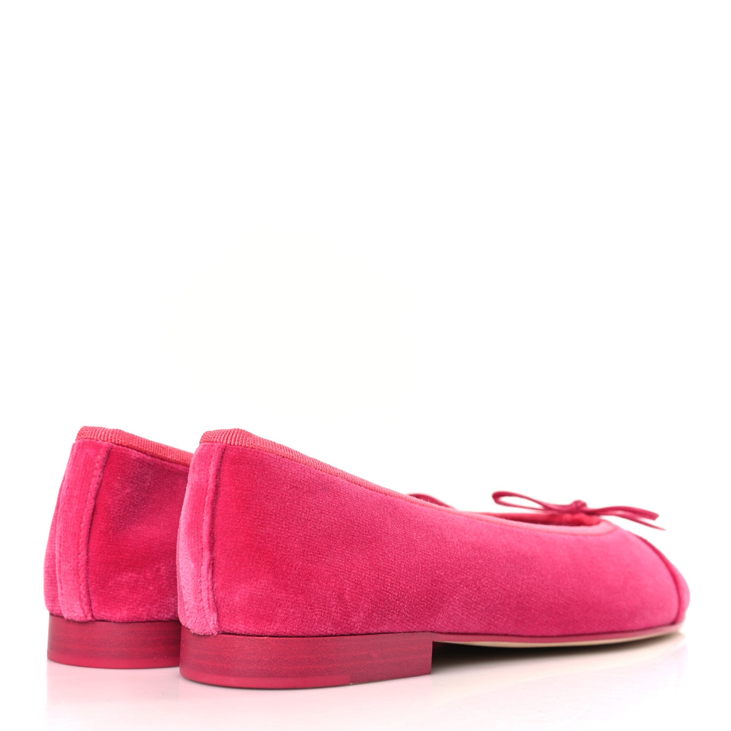 Chanel Velvet Cap Toe Ballerina Flats 36.5 Pink 4 of 8