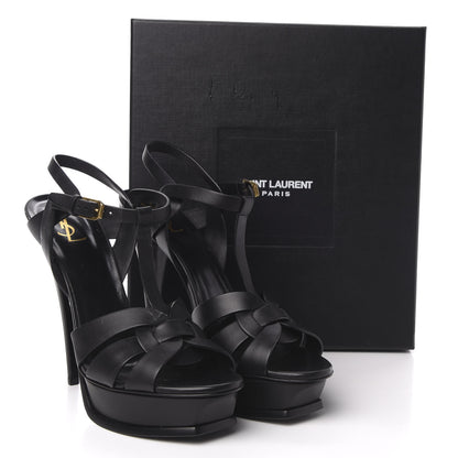 Saint Laurent Calfskin Tribute 105 Platform Sandals 42 Black 11 of 11