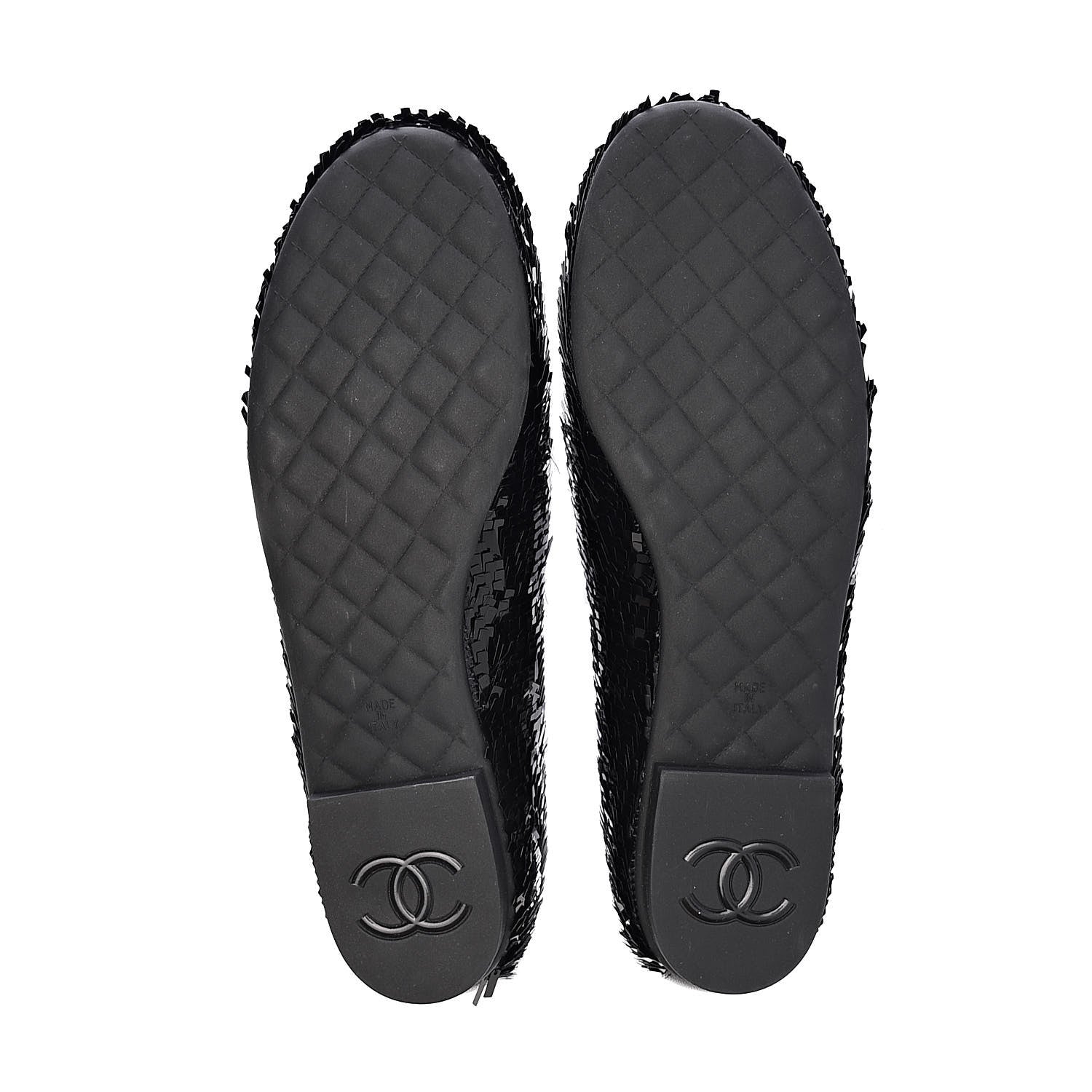 Chanel Sequin CC Loafers 37 Black 5 of 11
