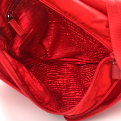 Prada Tessuto Nylon Saffiano Messenger Bag Red 5 of 10