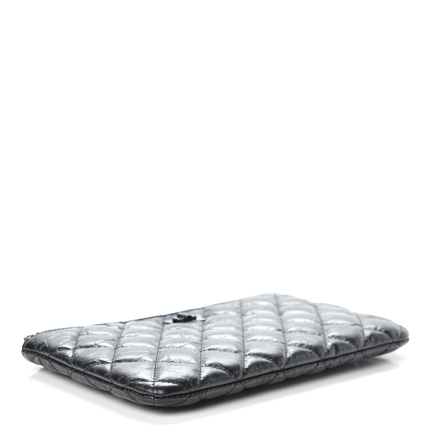 Chanel Aged Calfskin Quilted Medium Reissue Cosmetic Case So Black 4 of 8