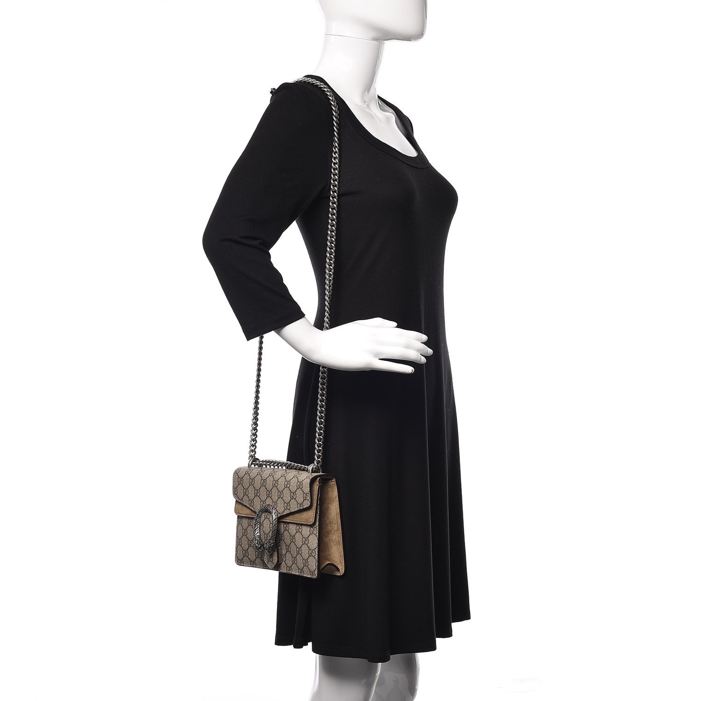 GG Supreme Monogram Mini Dionysus Shoulder Bag Taupe