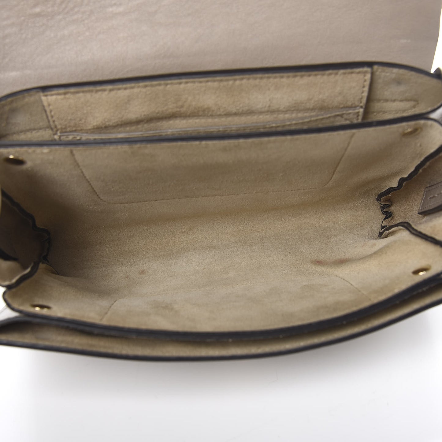 Suede Calfskin Small Faye Shoulder Bag Motty Grey