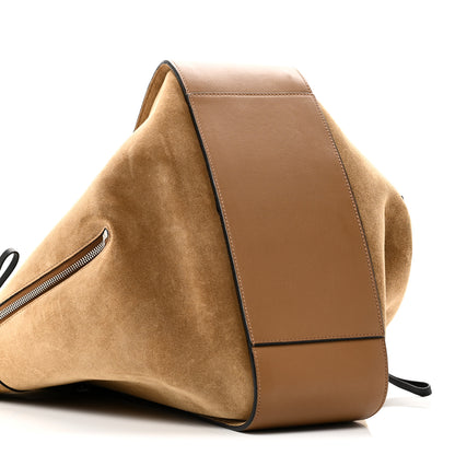 Loewe Calfskin Suede Hammock Shoulder Bag Oak Dark Gold Black 8 of 9