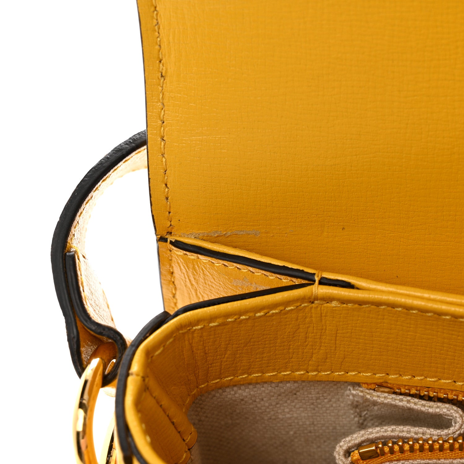 Gucci Azalea Calfskin GG Monogram Bi-Color Debossed Horsebit 1955 Shoulder Bag Dusty Azure Stone Topaz Deep Orange 16 of 16
