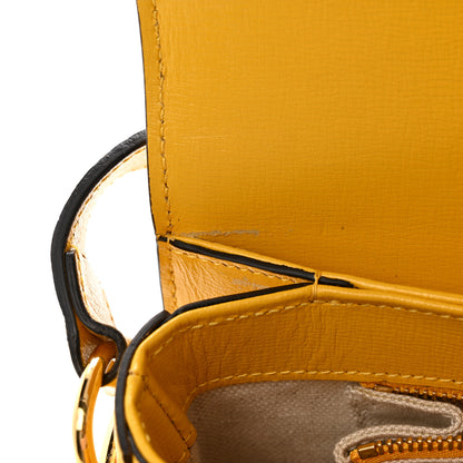 Gucci Azalea Calfskin GG Monogram Bi-Color Debossed Horsebit 1955 Shoulder Bag Dusty Azure Stone Topaz Deep Orange 16 of 16