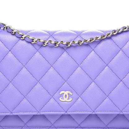 Chanel Caviar Quilted Wallet On Chain WOC Purple 10 of 11