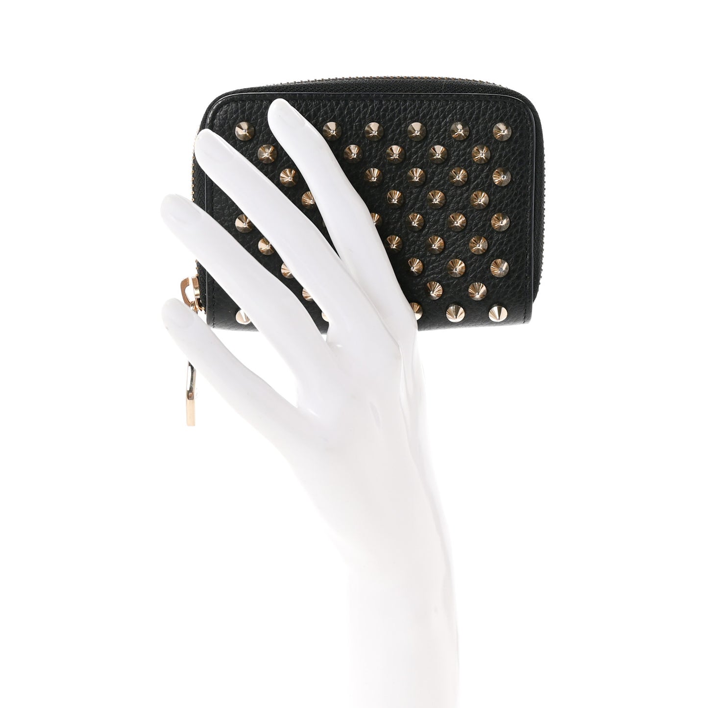 Calfskin Spiked Panettone Coin Purse Black