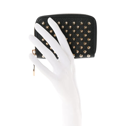 Christian Louboutin Calfskin Spiked Panettone Coin Purse Black 2 of 7