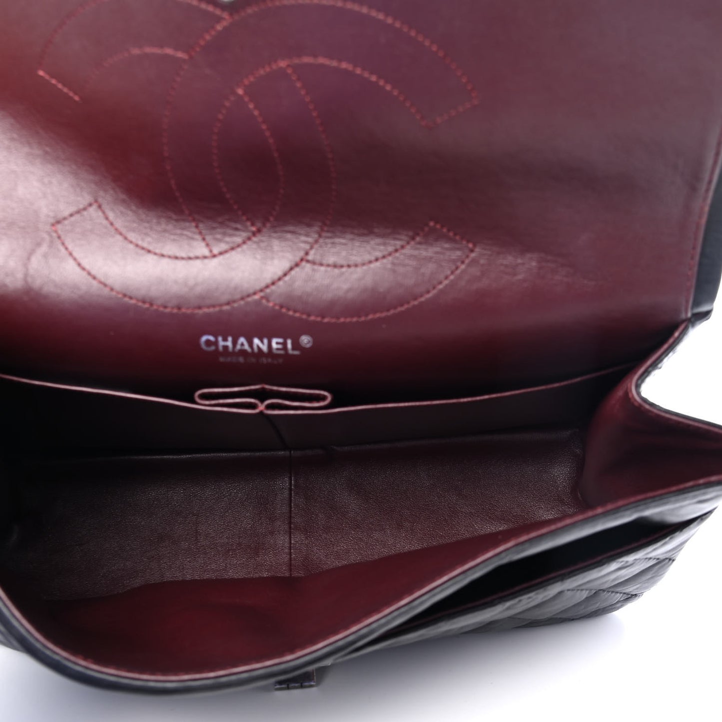 Aged Calfskin Quilted 2.55 Reissue 227 Flap Black