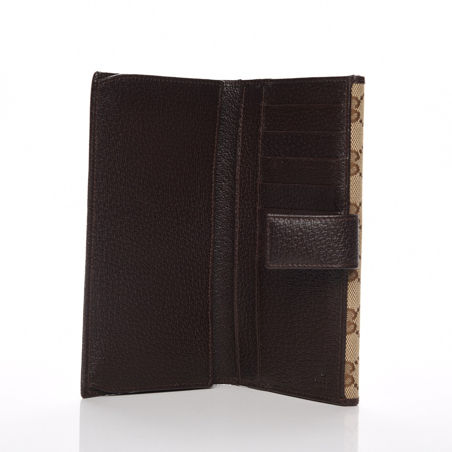 Gucci Monogram Metal Bar Continental Flap Wallet Beige Ebony Dark Brown 6 of 10