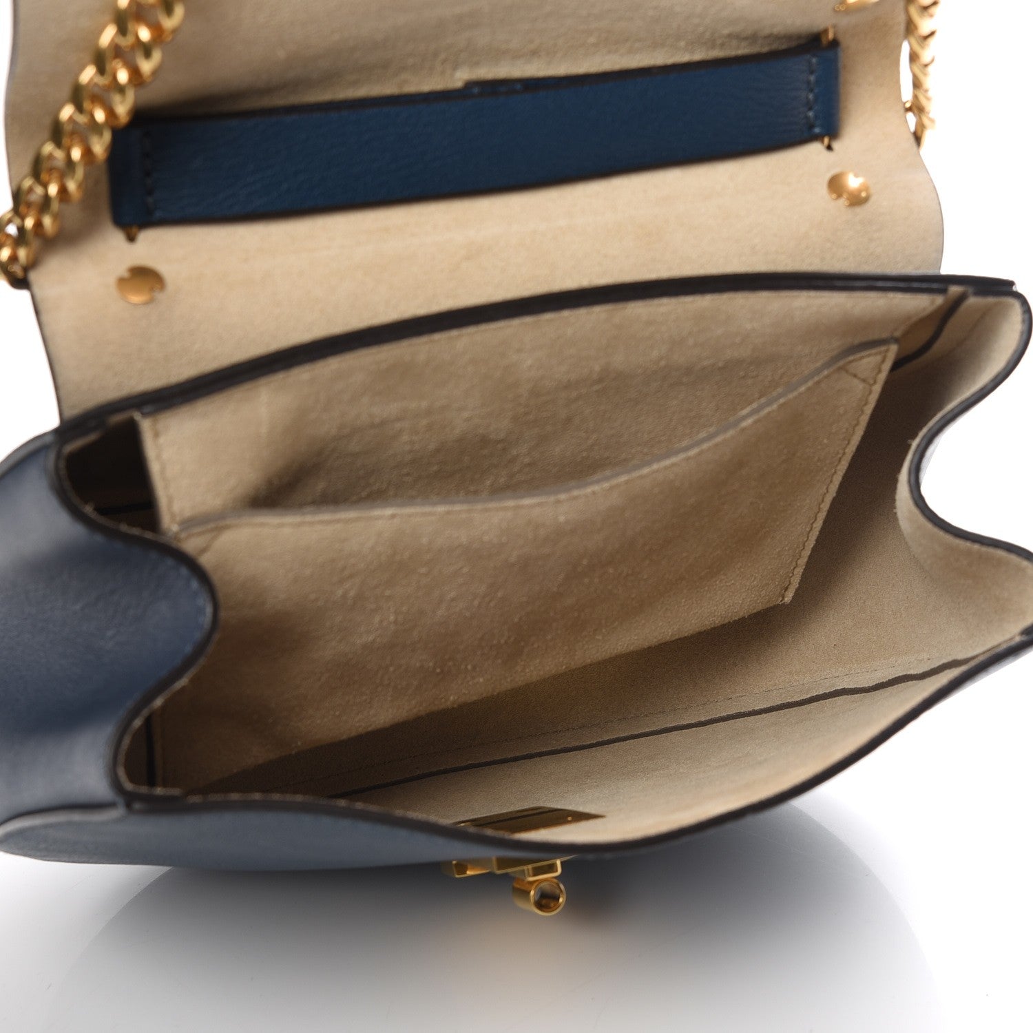 Chloe Grained Lambskin Drew Shoulder Bag Denim Blue 5 of 7