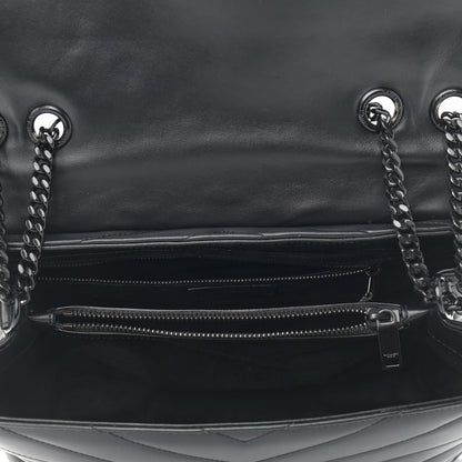 Saint Laurent Calfskin Y Quilted Monogram Medium Loulou Chain Satchel Black 5 of 12