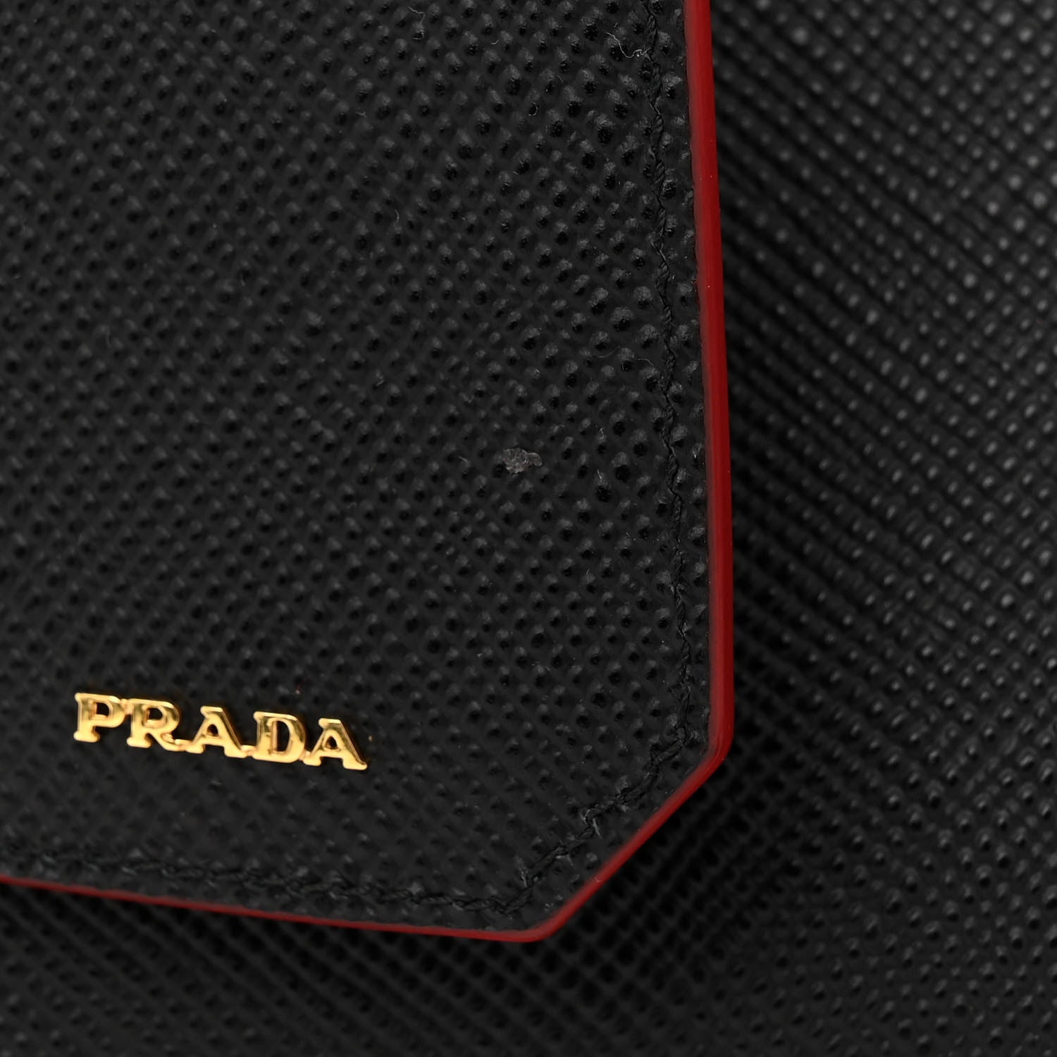 Prada Saffiano Cuir Small Double Bag Black Fuoco 15 of 15