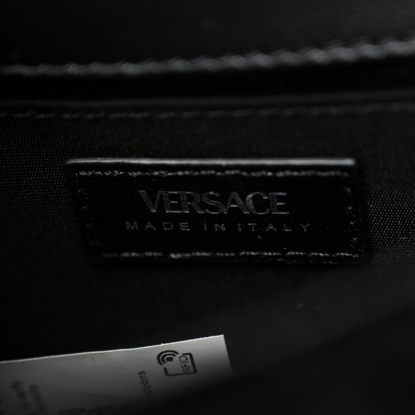 Velvet Quilted Medusa Chain Crossbody Black