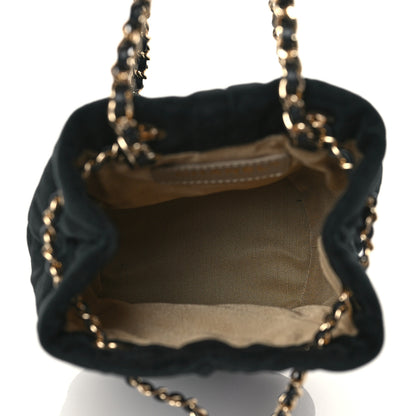 Chanel Velvet Quilted Pearl Crush Drawstring Bag Black 6 of 11