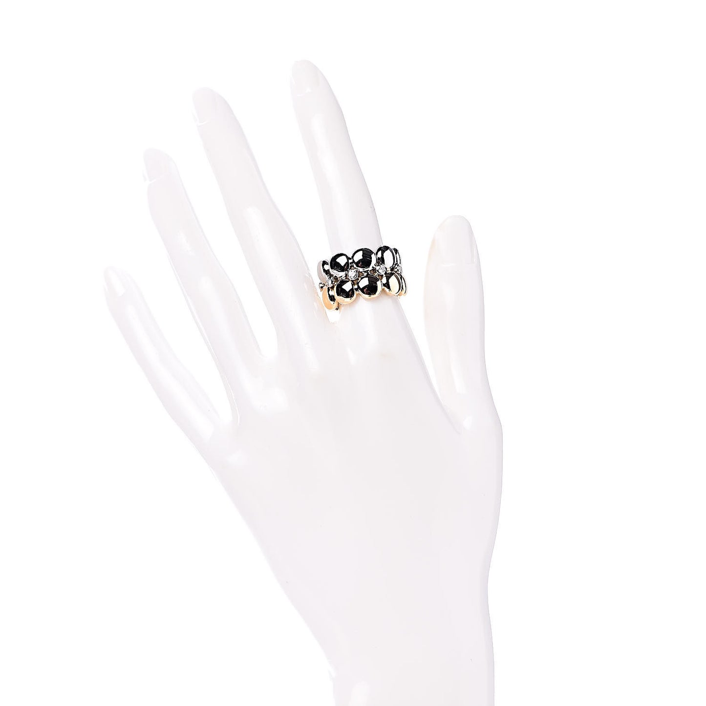 18K Yellow White Gold Diamond Bubbles Ring 53 6.25