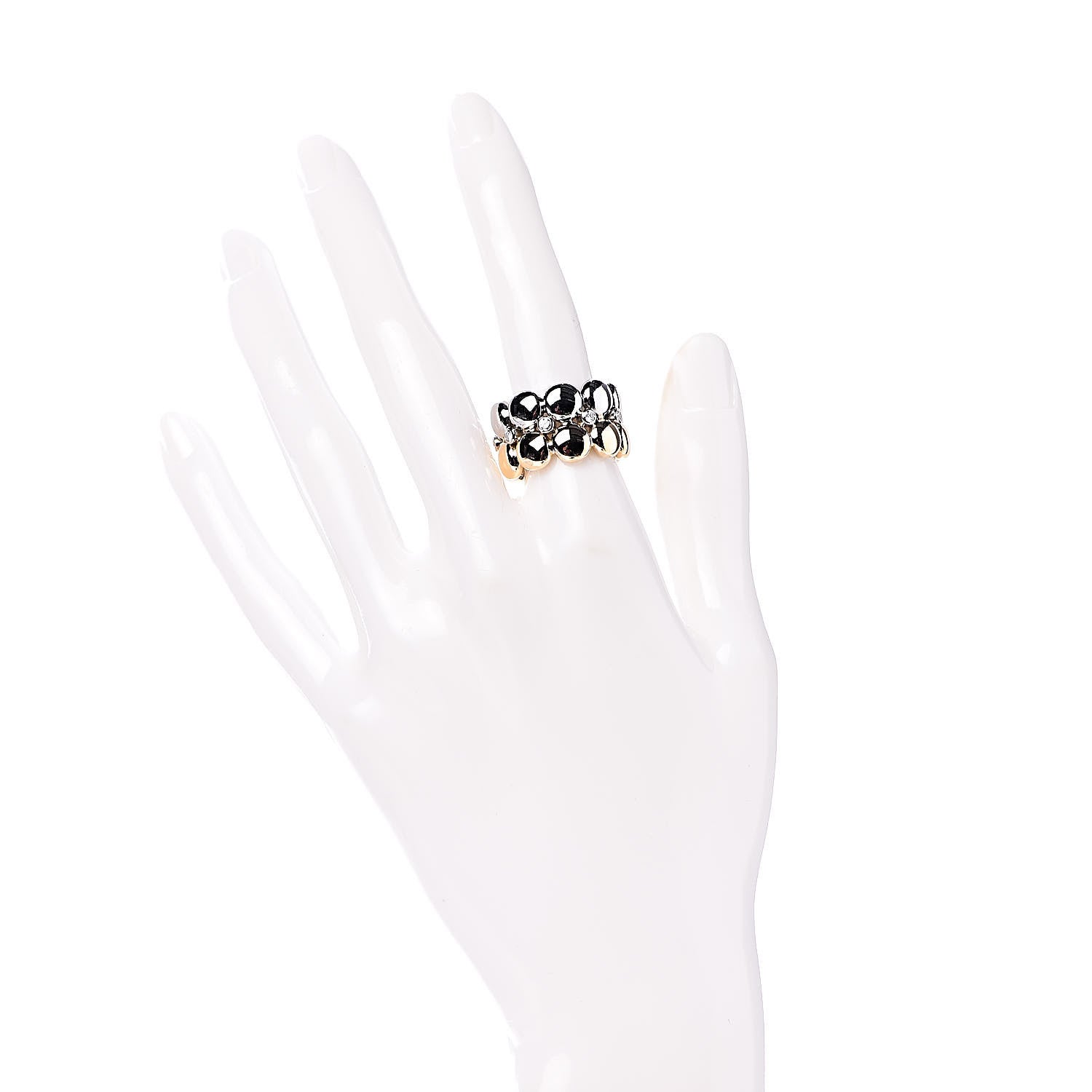 Cartier 18K Yellow White Gold Diamond Bubbles Ring 53 6.25 2 of 4