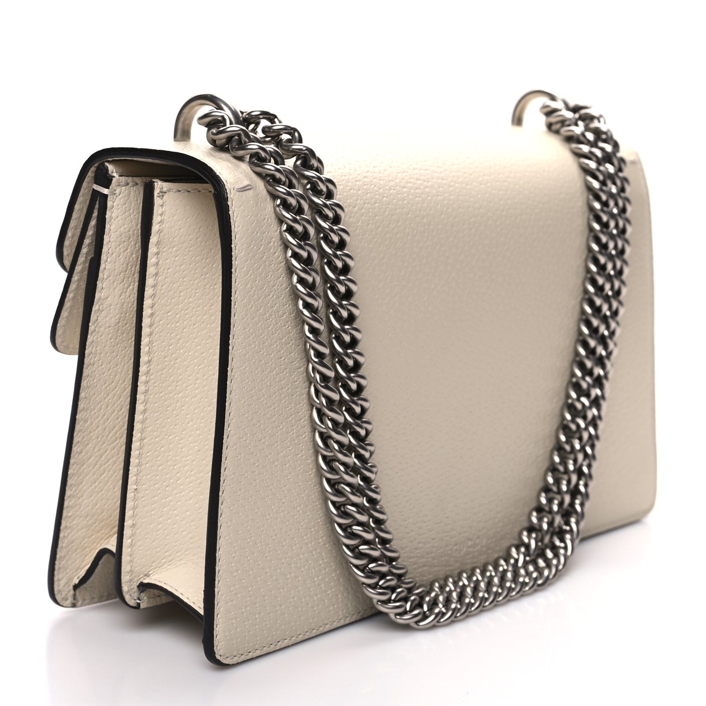 Textured Calfskin Crystal Small Dionysus Shoulder Bag Mystic White