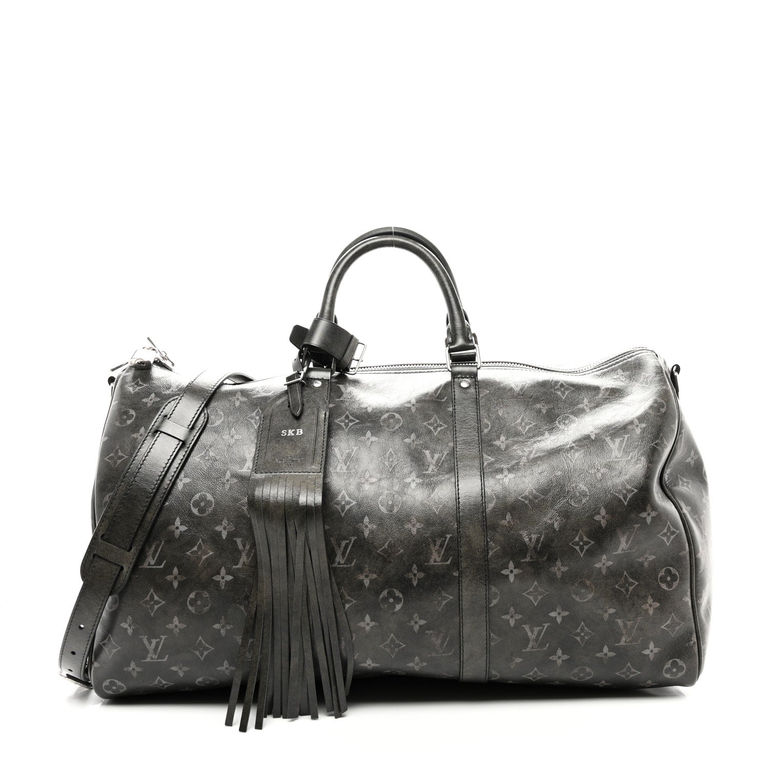 Louis Vuitton Brushed Monogram Keepall Bandouliere 50 Black 1 of 8