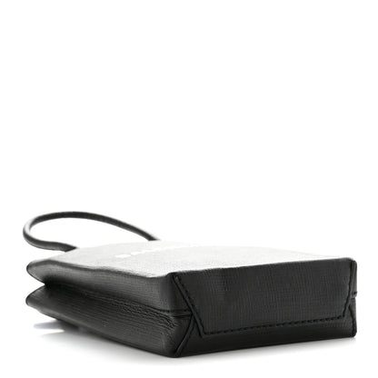 Balenciaga Squared Calfskin Logo Shopping Phone Holder Bag Black 4 of 13