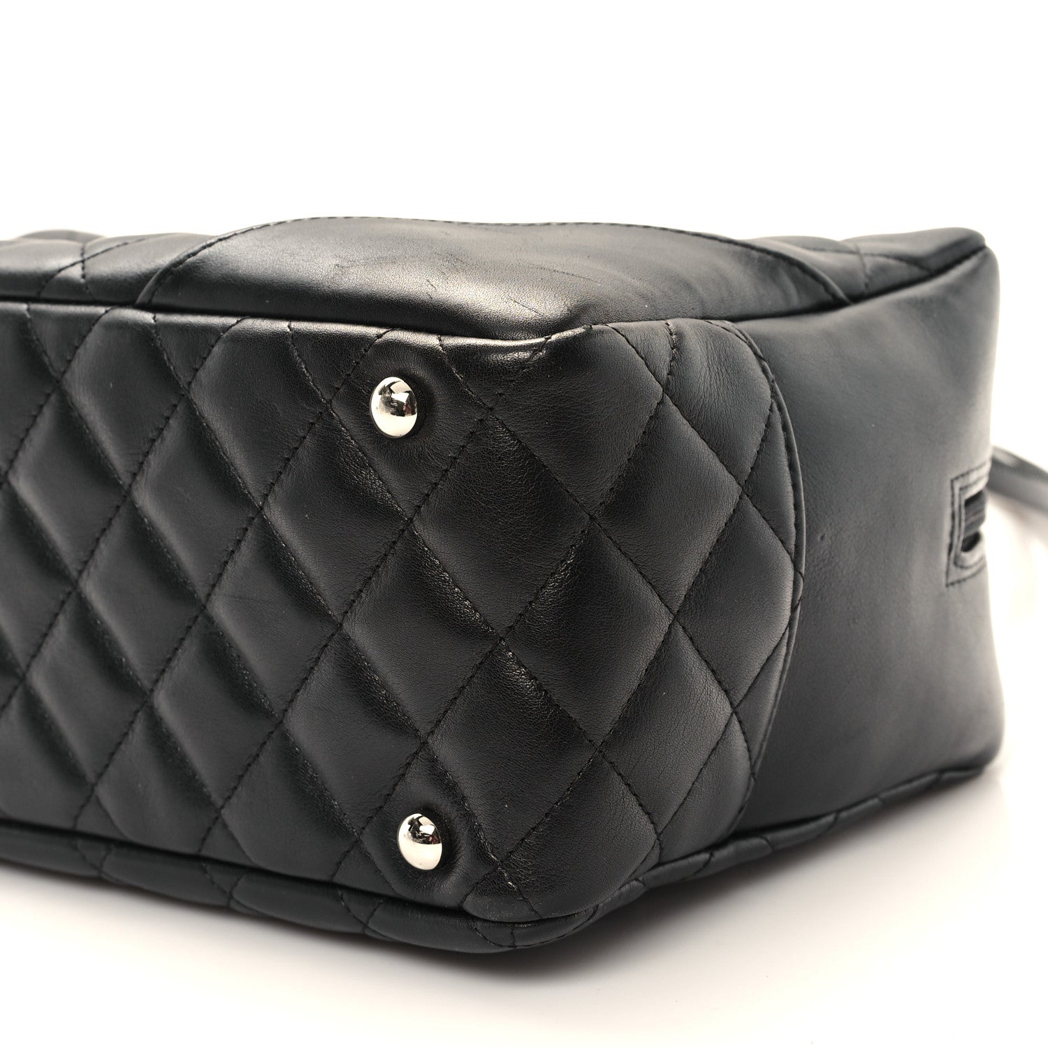 Chanel Calfskin Quilted Large Cambon Bowler Black White 10 of 12
