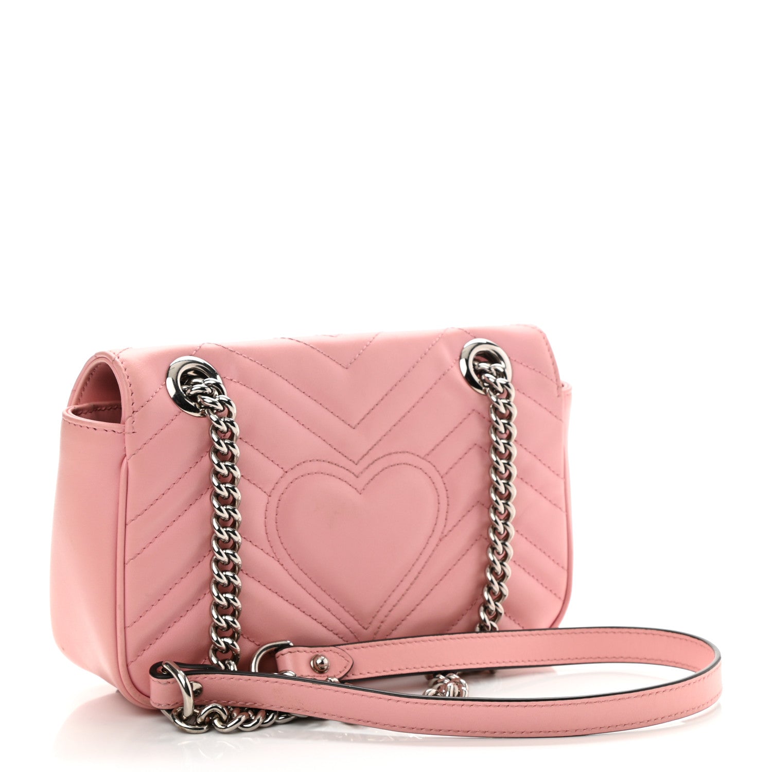 Gucci Calfskin Matelasse Mini GG Marmont Shoulder Bag Wild Rose 3 of 10