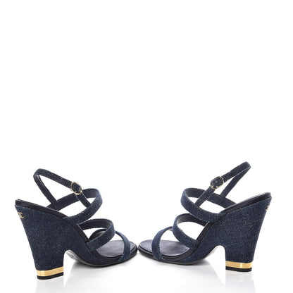 Chanel Denim Sandals 41 Dark Blue 6 of 13