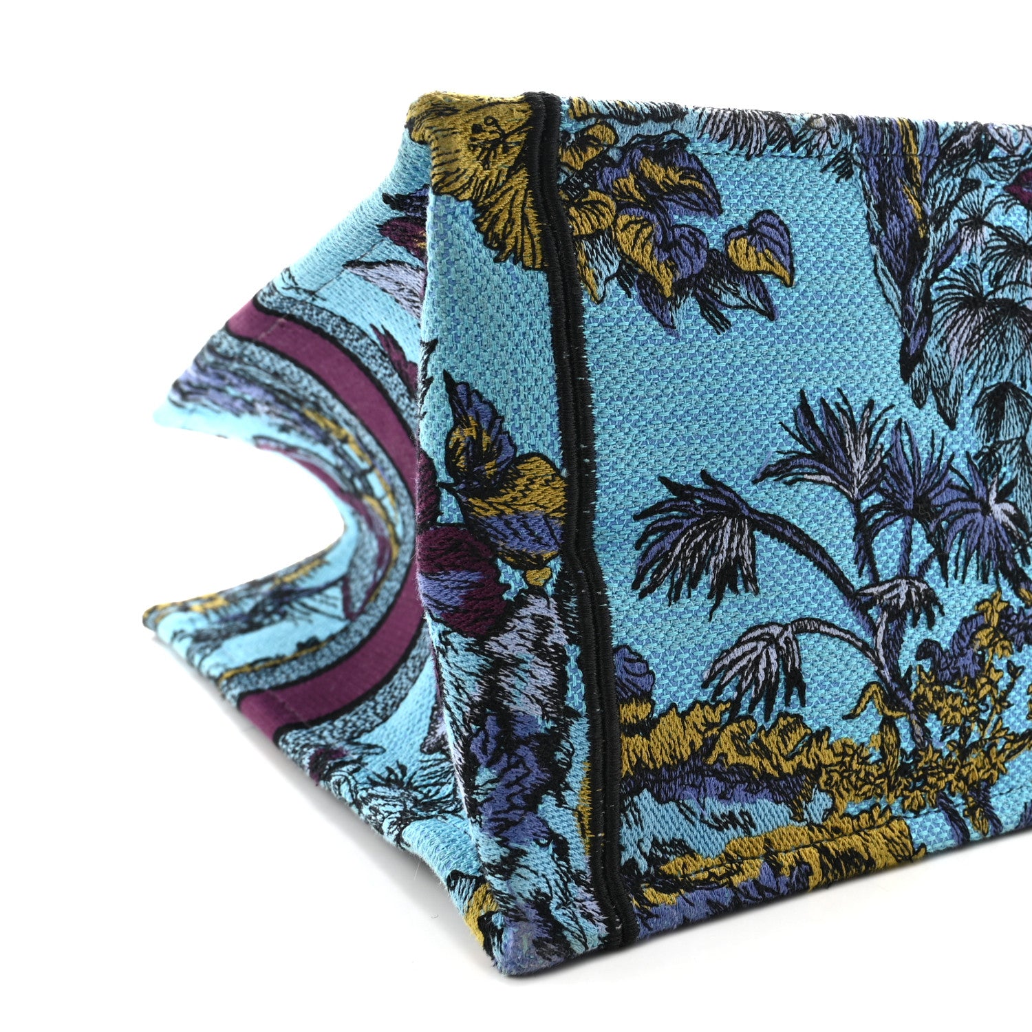 Christian Dior Canvas Embroidered Large Toile de Jouy Voyage Book Tote Celestial Blue 9 of 10