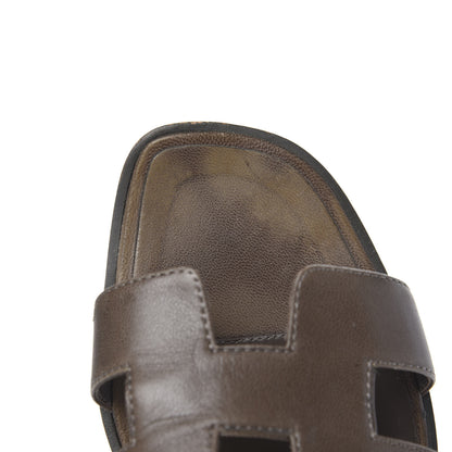 Hermes Goatskin Oran Sandals 38 Gris Galet 8 of 12